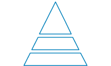Ikoni: Pyramidi jaettuna kolmeen osaan.