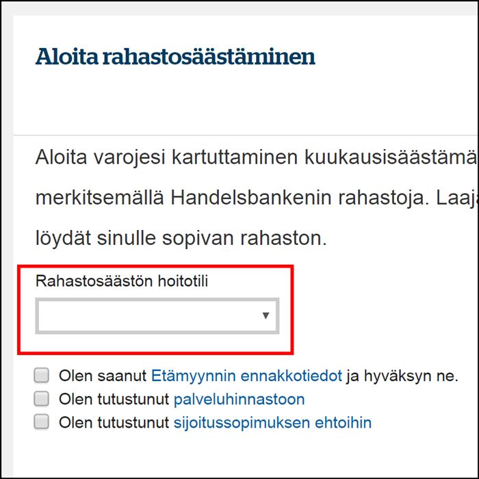 Ohjenäkymä Säästä- ja sijoita -sivuille