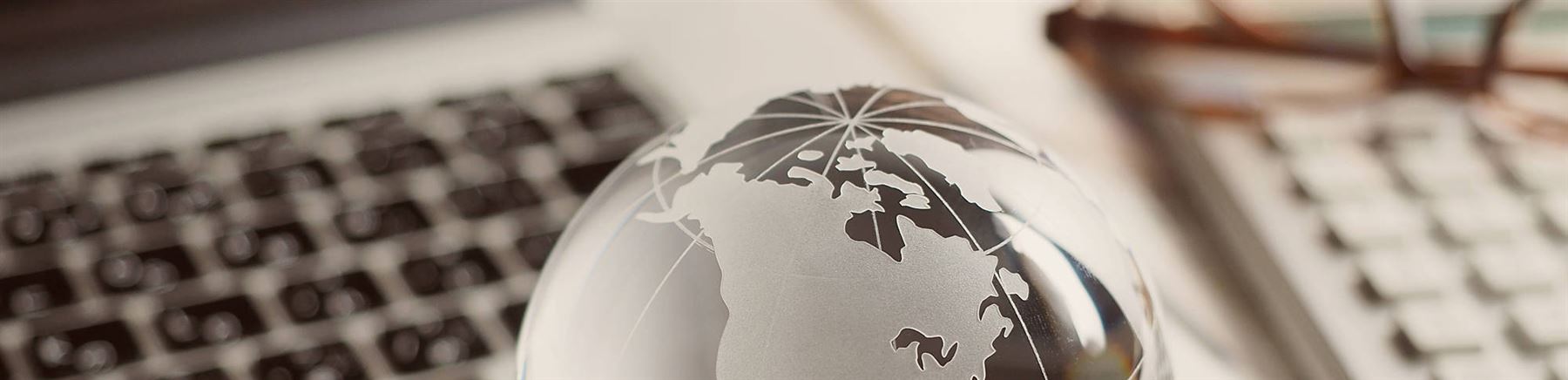 Globe and laptop